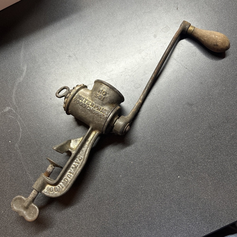 VINTAGE ENTERPRISE FOOD CHOPPER MEAT GRINDER NO 501 Used